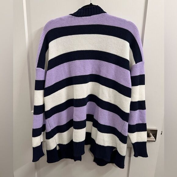 Lane Bryant Open-Front Stripe Cardigan - Picture 6 of 11